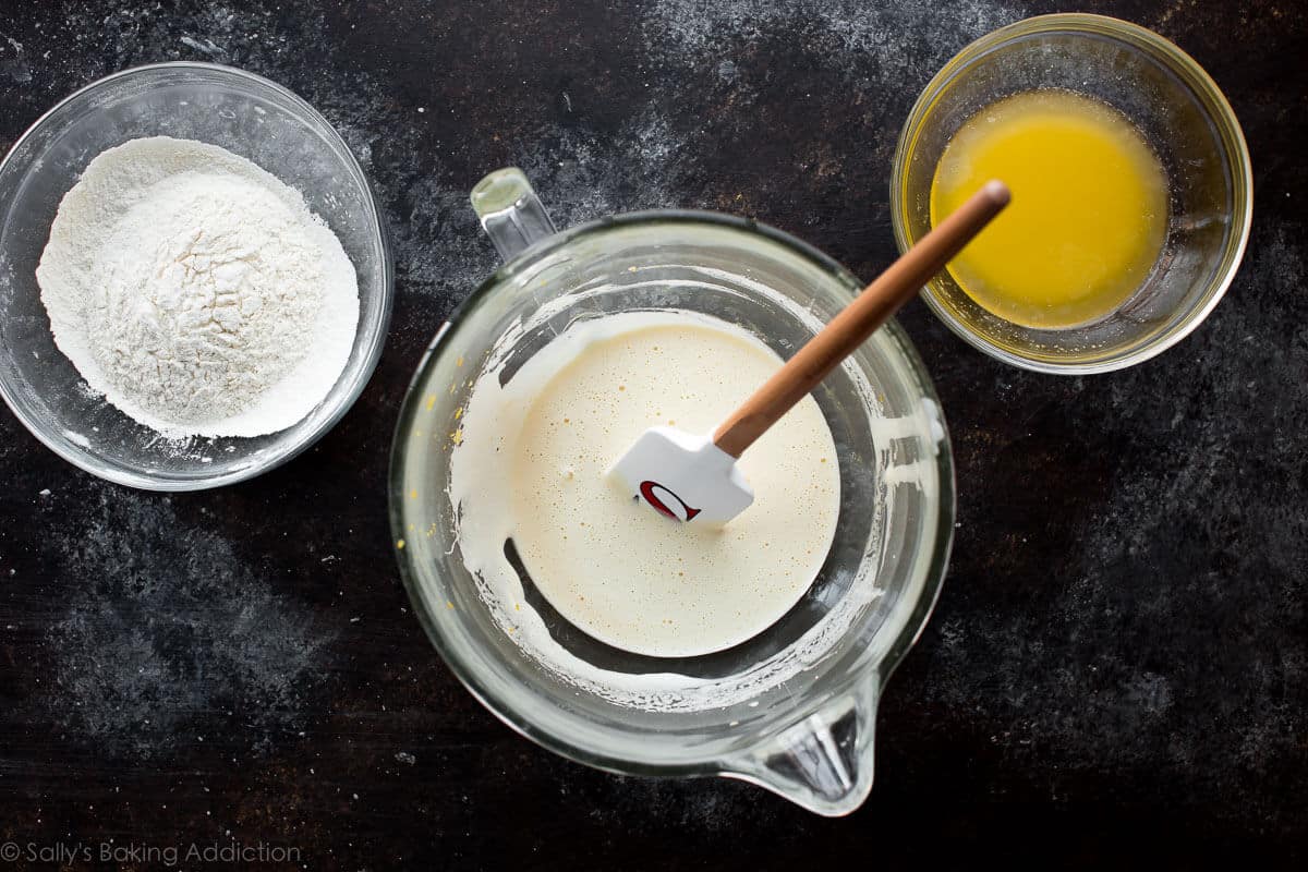 Melted butter prepared for madeleine batter